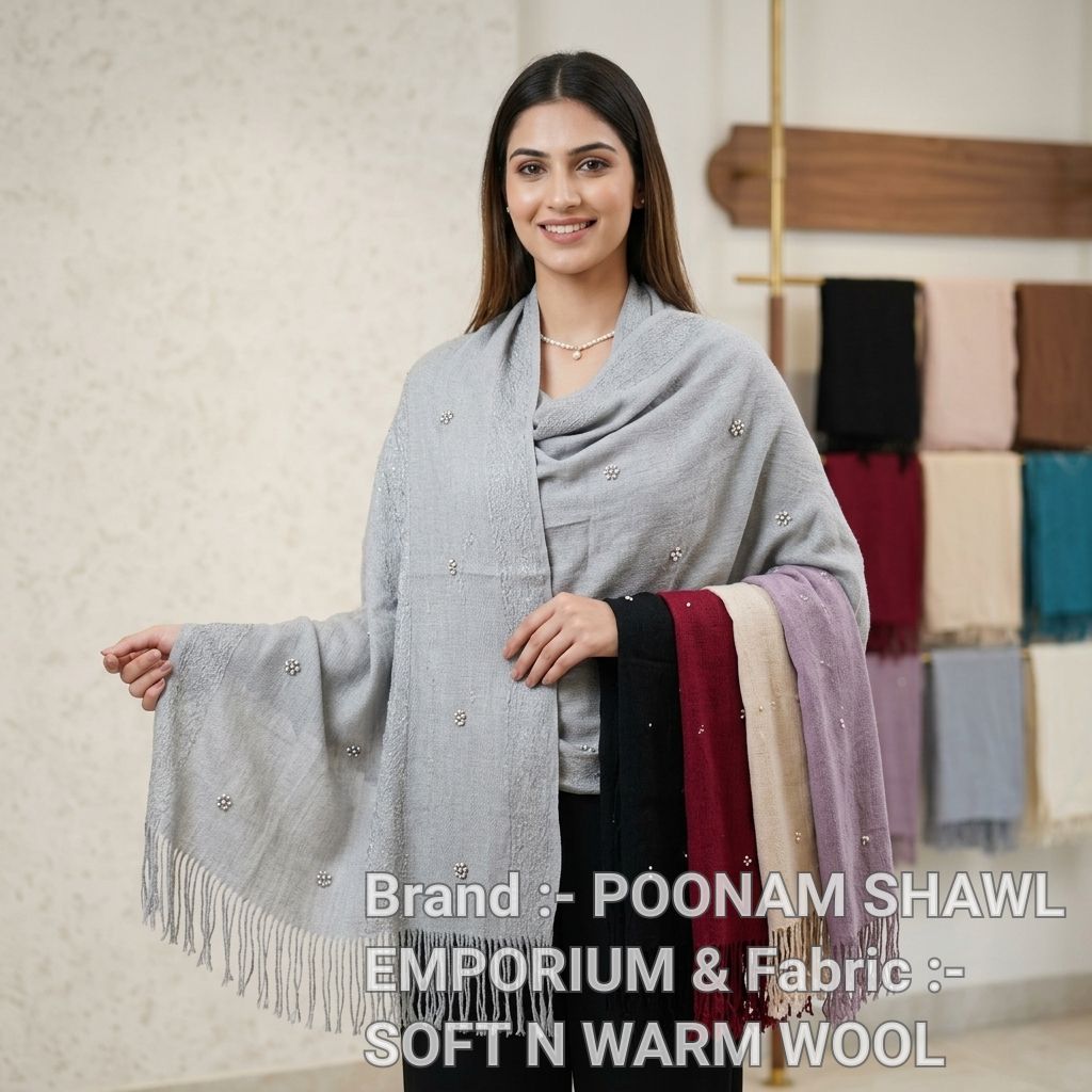 Moti Work Wool Shawl