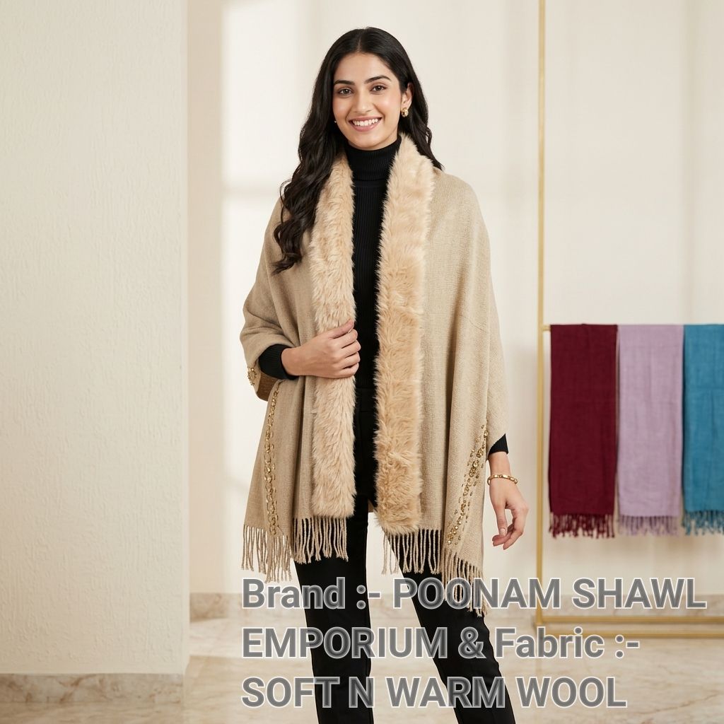 Fur + Side Diamonds Shawl