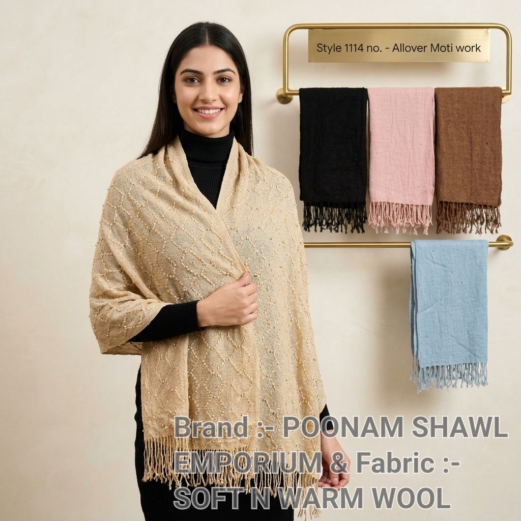 Allover Moti Work Shawl