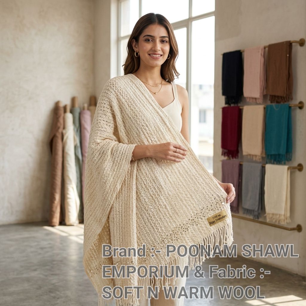 Sippy Embroidery Wool Shawl