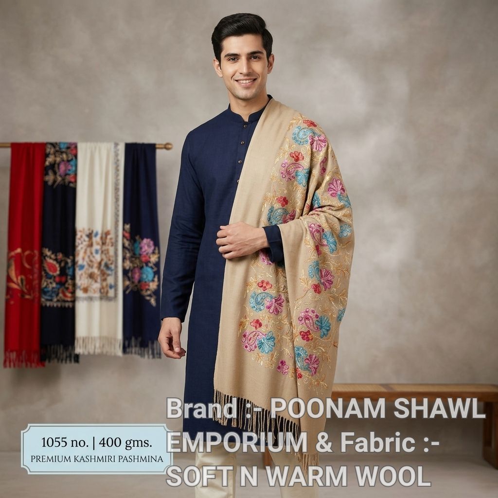 Embroidered Wool Shawl