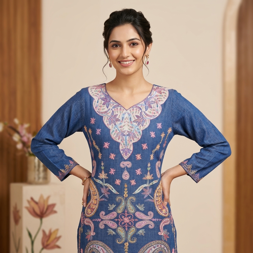 Embroidered Cotton Kurta