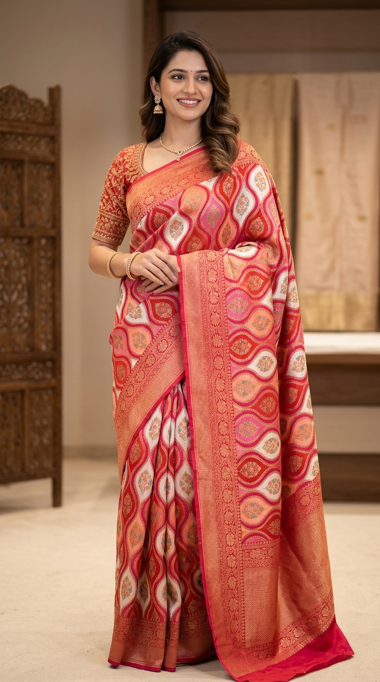 Embroidered Silk Saree