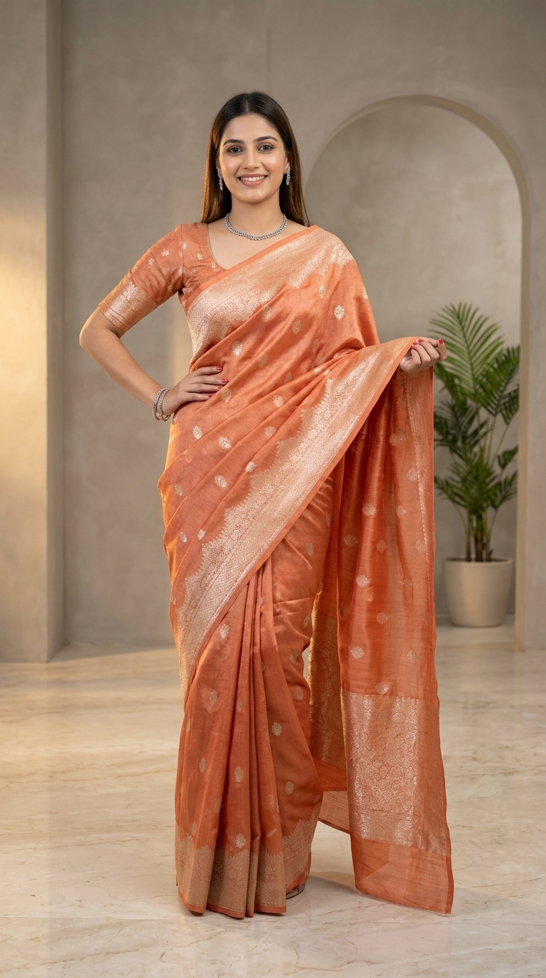 Elegant Orange Saree