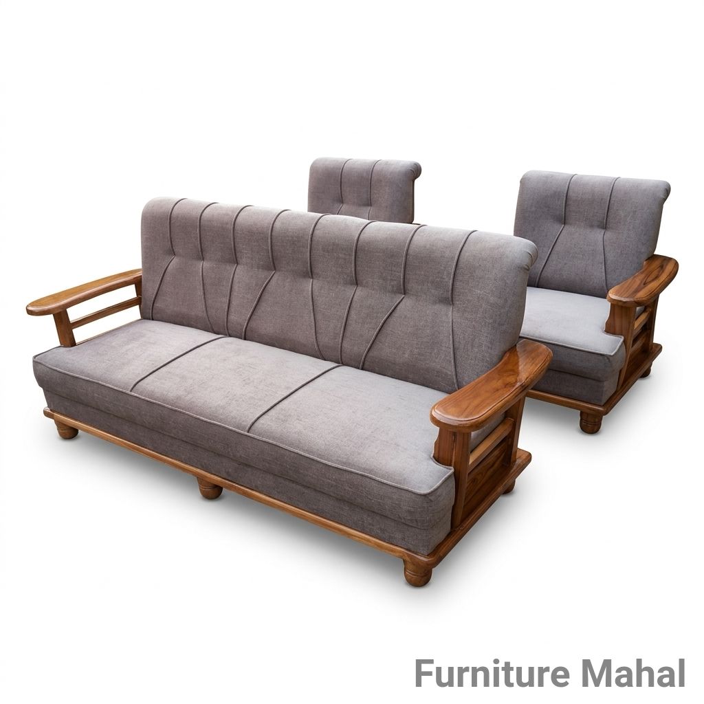 Teak Wood 5 seat Sofa view 2