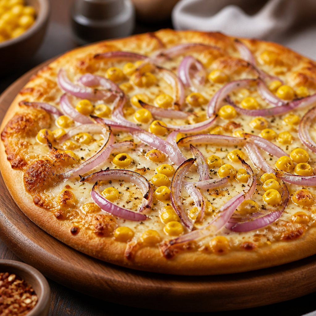 Onion and Corn Pizza
