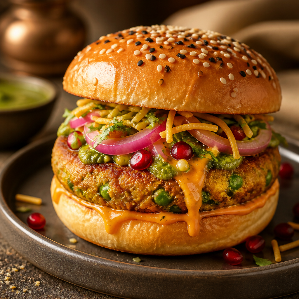 Chaatpata Veg Burger