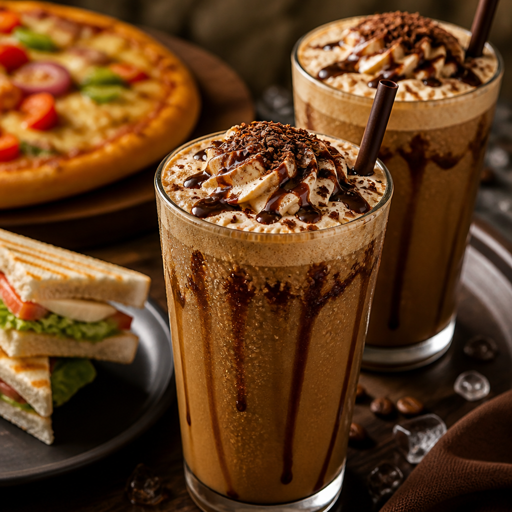 Pizza Sandwich with Cold Coffee Duo