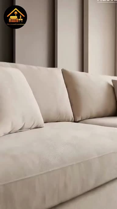 Modern Beige Sofa view 2