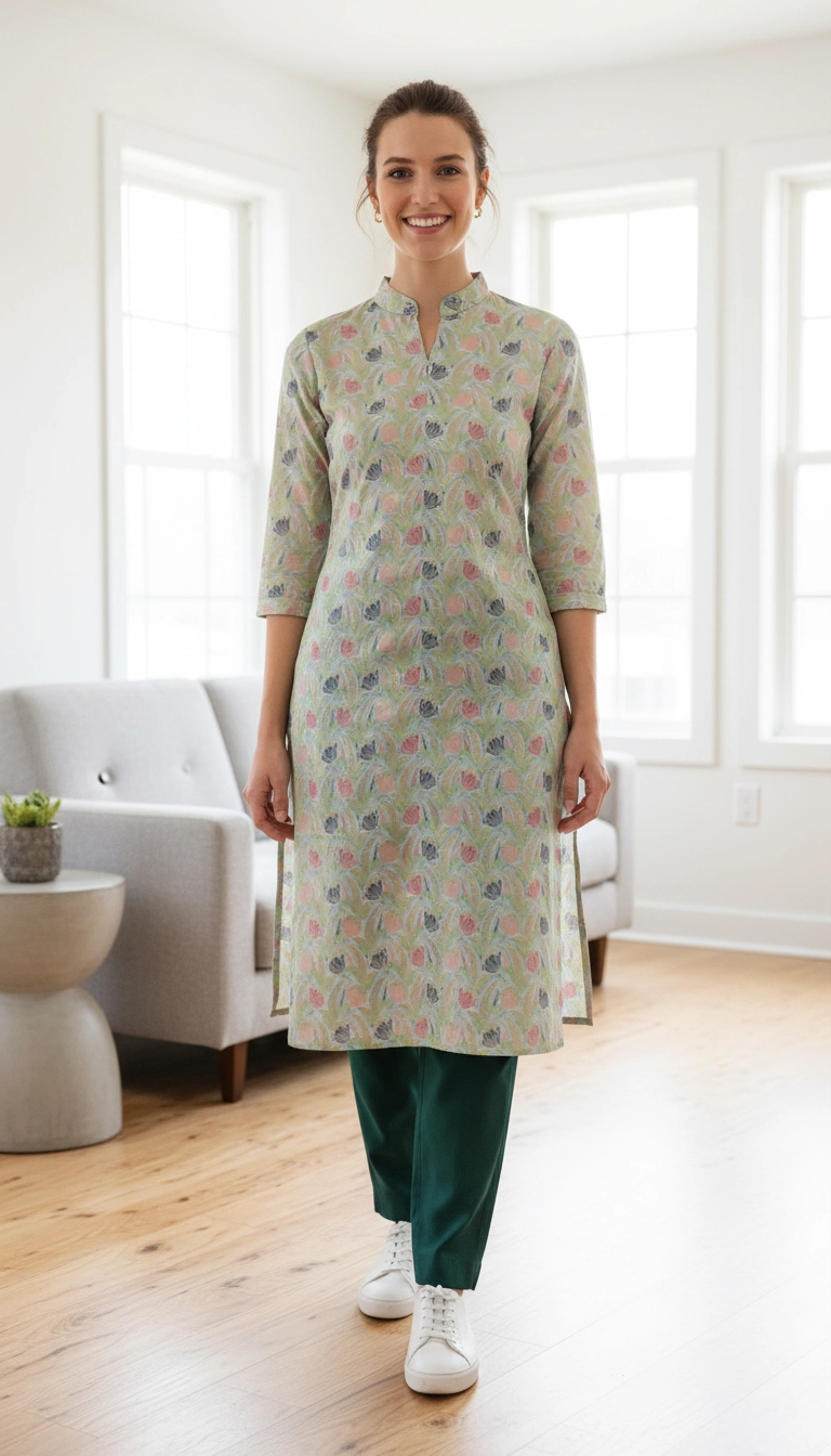 Floral Printed Kurta view 8
